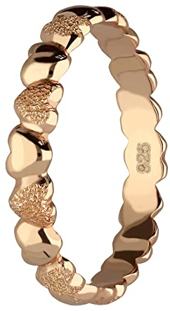 Treuheld® Rosegoldener 925 Sterling Silber Ring mit Herzen | 8 Größen [06.] 58