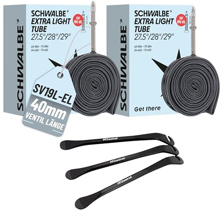 2x Schwalbe SV 19F 40mm Bicicletta camera d'aria Tubo per 29 (54/75-622) Freeride con leve per pneumatici in metallo
