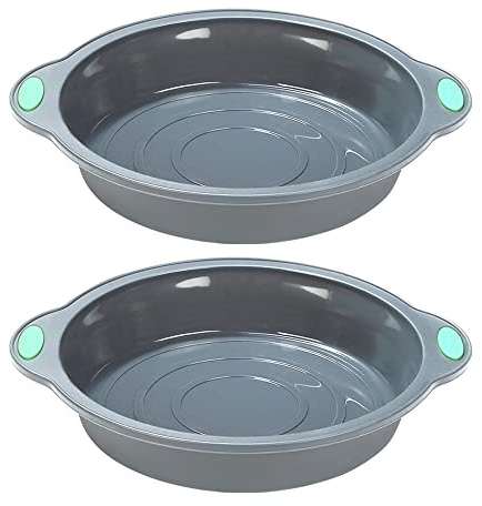 To encounter 9 Inch Silicone Round Cake Pans, 2 Pack Nonstick Baking Pans Set, Food Grade Silicone Cake Molds, with Metal Reinforced Frame More Strength