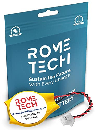 Rome Tech CR1620 CMOS BIOS Battery - Laptop Backup 3V RTC CR 1620 Battery with 2 Wire Cable