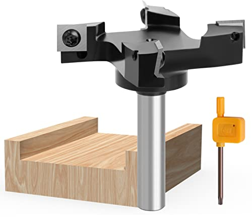 Planfräser 12Mm Schaft Für Oberfräse Fräser CNC Maschinen Für 76Mm Durchmesser 4 Austauschbare 12Mm Hartmetallmesser Mit 2,2Mm Dicke Für Holzfräser Hobelfräser Schaftfräser Abrichtfräser,12mm Shank