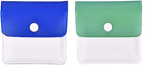 Tragbarer Taschenaschenbecher, PVC, feuerfest, wiederverwendbar, umweltfreundlich, für den Außenbereich oder auf Reisen, 2 Stück (blau und grün)