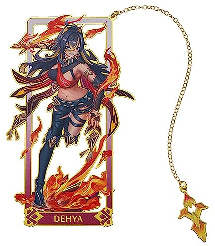 1 Stück Metall-Anime-Lesezeichen, niedlicher Buchmarker für Genshin Impact Dehya-Fans und -Liebhaber – Cartoon-Hohlfiguren-Design, perfekt für Männer, Frauen, Mädchen