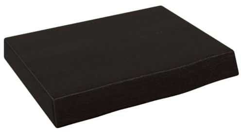 vidaXL Wandregal Dunkelbraun 40x30x(2-6) cm Massivholz Eiche Behandelt
