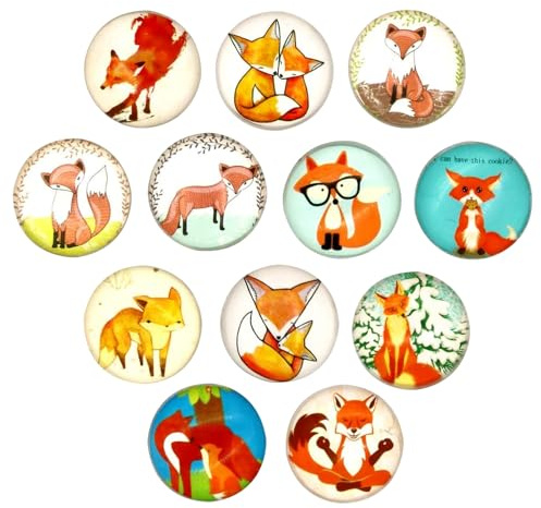 12 Stück Fuchs Magnete Kühlschrank, Magnete Tiere, Magnete Fuchs | Kühlschrankmagnete Kinder, Kühlschrankmagnete für Büro Whiteboard Locker