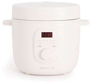CREATE/RICE COOKER/Arrocera eléctrica multifunción 2L blanco roto/Programable hasta 24h, prepara tartas, guisos o sopas, función de mantener el calor, 400W