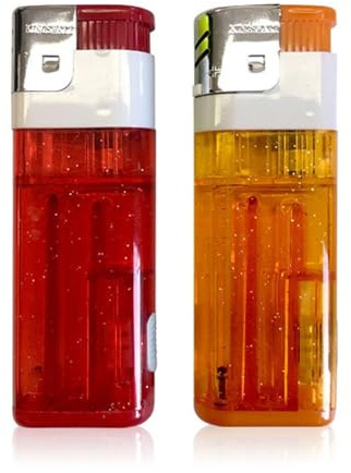 Klare Butan-Feuerzeuge, 2 Stück, Jumbo, nachfüllbar, Butan-Zigarettenanzünder, Feuerzeuge mit weicher Flamme, extra langes und langlebiges transparentes Feuerzeug für Kerzen, Campingkocher (Color : O