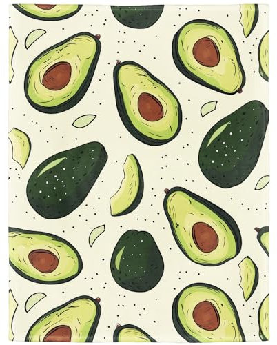 YISUMEI Kuscheldecke Avocado, Obst Muster Druck Weiche Warme Flauschige Fleece Decke für Couch Bett, 150 x 200 cm