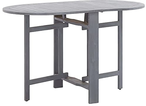 HEFZGDB Klappbarer Gartentisch Grau 120 x 70 x 74 cm Akazienholz Massiv Campingtisch Gartentisch Balkontisch Geeignet für Gärten, Terrassen, Decks.