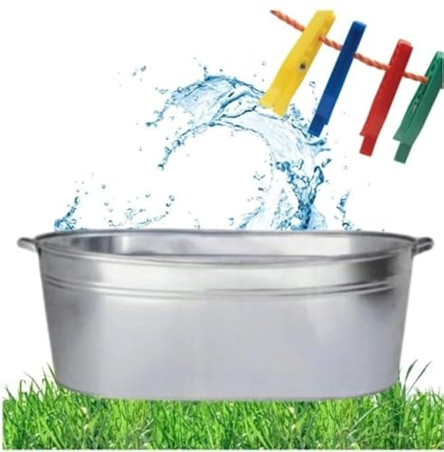Generisch Badewanne Verzinkte Zinkwanne Ovale Pflanzgefäße Blumentopf Garten 75 Liter