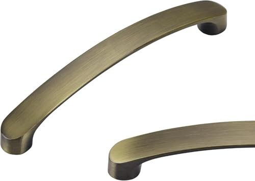 SYZOW 10 Pack 64mm Brushed Antique Brass Cabinet Handles and Drawer Pulls - Kitchen Hardware for Cupboards