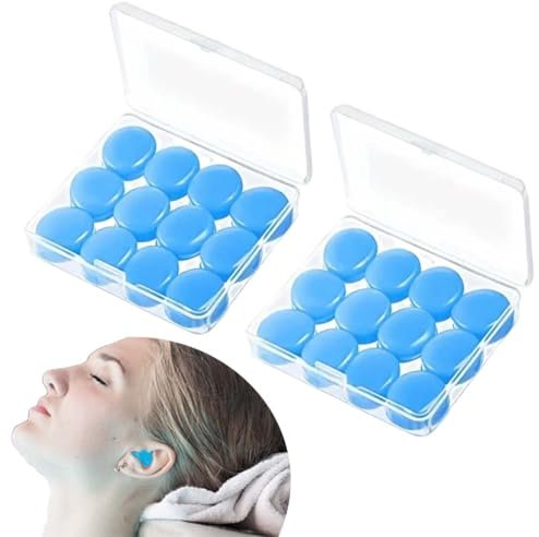 12 Paar Silikon Ohrstöpsel, Ohrstöpsel zum Schlafen, Formbare Gehörschutzstöpsel, Wiederverwendbare Ohrstöpsel, Geräuschreduzierung Ohrenstöpsel, Schwimm Ohrstöpsel, zum Schlafen und Schwimmen