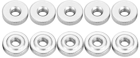 Tissting Dado Zigrinato GB807, Dado Maniglia Rotondo in Acciaio al Carbonio Nichelato per Montaggi Veloci, Kit Completo M3 M4 M5 M8 per Macchinari, Mobili, Automobili e Fai da Te