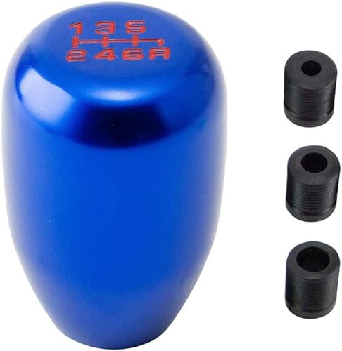Schaltknauf Schaltkopf Schalthebelknopf Gear Knob 6 Gang Auto Schaltknauf Universal Metall Modifikation Manueller Schaltkopf Gangschaltung, Blau