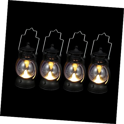 TOPBATHY Paquete de 4 Lámparas Led de Vela Estilo Vintage Lámpara de Queroseno Lámpara de Noche Decoración Linterna de Mano para