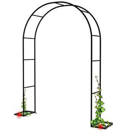 KKTX Jardin métal Arc Rose pergola Treillis extérieur Arc Plantes d'escalade Toile de Fond de la fête des intempéries décoration Arches de mariageBlack,1.2c2.2m