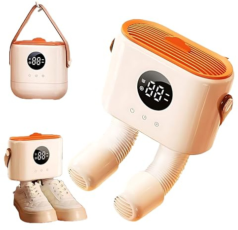 Sèche-chaussures électrique 100 W, air chaud 720°, séchage rapide en 5 minutes, tuyau rétractable, minuterie intelligente de 1 à 8 heures, portable pour bottes, gants, chapeaux, chaussettes, bottes de