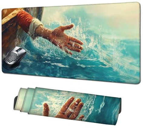 Alfombrilla Gaming,Alfombrilla Ratón Mar Mouse Pad,Azul Alfombrilla Escritorio Grande 1600x800x3mm,Protector Escritorio Alfombrilla Antideslizante,Mejora Precisión y Velocidad,Accesorios PC X1-1630