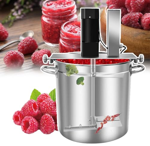 Mélangeur Électrique Commercial pour Marmite,Appareil Automatique pour Confitures/Sauces à Pâtes/Pâte Piment-Vitesse Ajustable|20L/25L/40L/60L|Raclette Amovible&Compatible Multi-Cuisson,40L