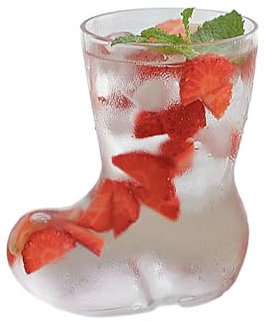 Taza de vidrio con diseño de botas creativas y bonitas de 380 ml, para cerveza, leche, café, bebida fría, zapatos