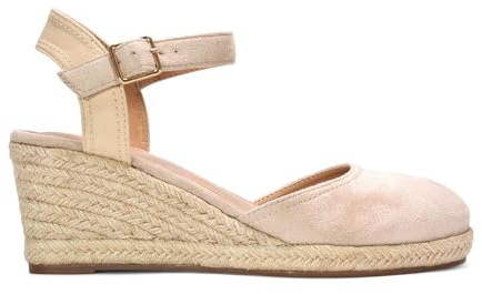 Women's Ankle Strap Wedge Ladies Platform Espadrille Closed Toe Buckle Shoes Size 3-8