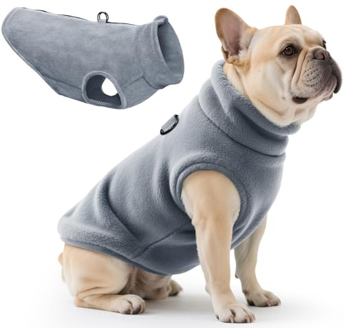 Oslueidy Hundemantel Fleece Hunde Jacken Hund warme Mäntel Winter Haustier Kleidung Hoodies Pullover Jumpsuit Hund Schnee Outfits Weste für kleine mittlere große Hunde XS-XXL (Grau, XL)