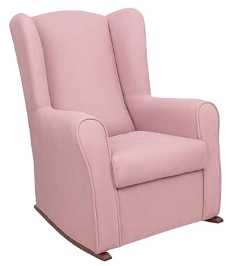 HOME DESIGN & CONFORT® Sillón Orejero Balancín Viena con Tela Antimanchas para Dormitorio, Salón, etc | Mecedora Orejera Fabricado en España (Rosa Palo)