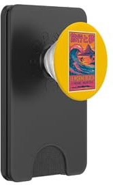 Le Morne Beach Mauritius Surfing Retro Travel Sunset Fun Art PopSockets PopWallet for MagSafe