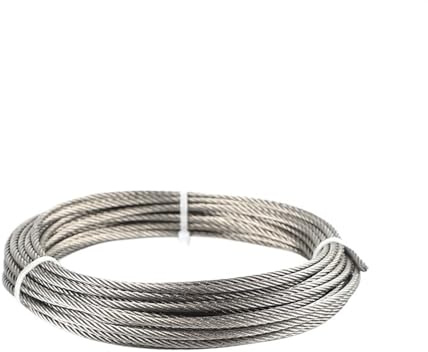Cable Inox,Cable Acier Câble métallique de levage en acier inoxydable 20/30/50 m 7 x, diamètre 3,0 mm, for garde-corps(50M)