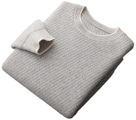 YCCHAH Maglioni a doppio filo addensato a nido d'ape ago maglione di lana da uomo girocollo business casual moda autunno e inverno pullover a maniche lunghe maglione lavorato a maglia maglioni per