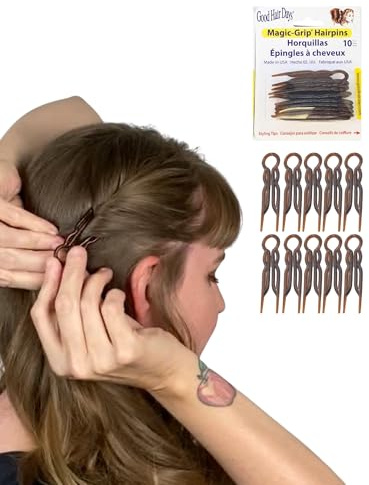 Magic empuñadura de horquillas para el pelo, 10 unidades con pelo de Buenos días