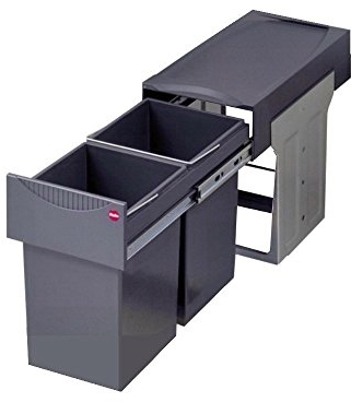 Hailo Tandem Built-in Bin 3666 Swing for hinged door cabinets from 300 mm width