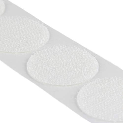 Klebeshop24 kardborrband självhäftande punkter, individuellt Ø 13 mm Haken 100 Stück Weiß