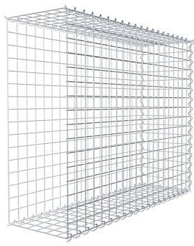 GABIONA Cestino di Pietra Gabbione Maglie rettangolari, 5 x 5 cm, profondità 30 cm, Cestino per la Coltivazione di Tipo 2, Chiusura a Spirale, con zincatura galvanica