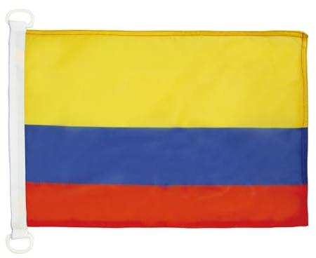 AZ FLAG Pavillon Colombie 45x30 cm Maille Bloquée Anneaux Plastique | Usage extérieur et nautique Pavillon nautique colombien Colombia avec anneaux en plastique polyester maille