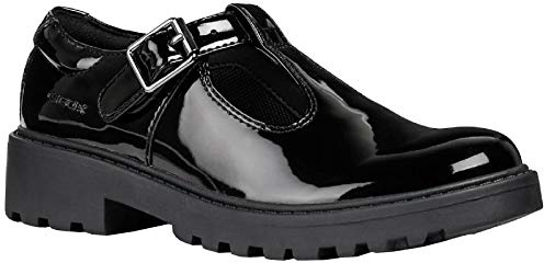 Geox Girl's J Casey Girl Ballerina, Black, 4 UK Child