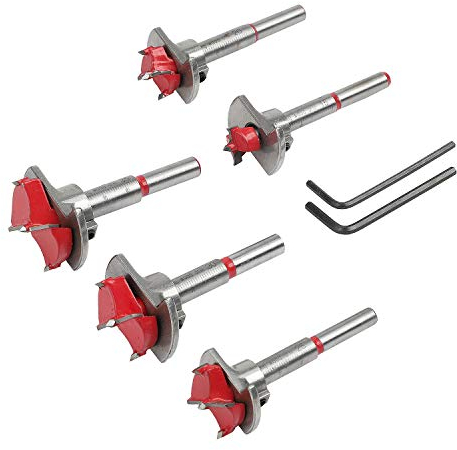 Forstner Drill Bit Tungsten Carbide Woodworking Hinge Hole Cutter with Depth Stop (15/20/25/30/35mm)