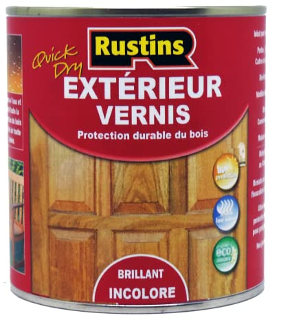 Rustins - Vernis extérieur brillant pour bois - Utilisation de l'extérieur à séchage rapide - Protection anti-UV - 15m²/L - 250mlml (EAVG250FR)