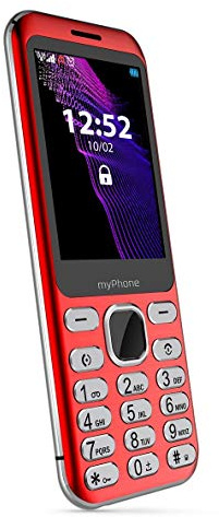 myPhone Maestro 2.8 Dual SIM Basic Einfache Big Button Handy mit 2MPX Kamera, FM Radio, Bluetooth, LED Taschenlampe, Metallrahmen, 1000mAh Akku, Musik-Player, Rot - UK Version