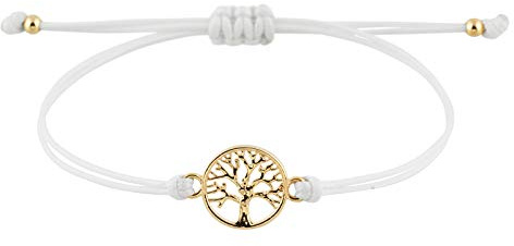 StarAppeal Lebensbaum Freundschafts Armband, Lebensbaum Armband mit Perlen in Silber und Gold, Größenverstellbar, Mädchen, Damen Armband, Handmade