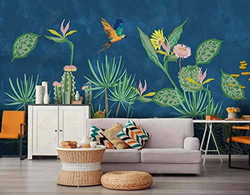 Papier Peint Panoramique Forêt Tropicale Papier Peint Intissé 3D Murale Tableaux Muraux Tapisserie Salon Chambre