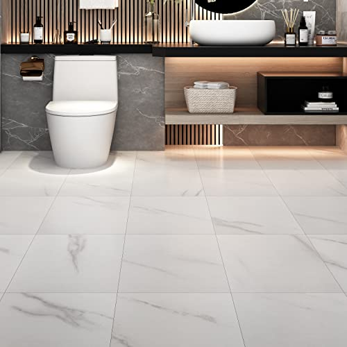 Livelynine Lino Sol Adhesif Gris 30x30CM Dalle PVC Adhesive Sol Épais Imperméable Lame PVC Adhesive Revêtement de Sols Parquet Adhesif Sols pour Cuisine Salle de Bain Salon Chambre Corridor, 4 Dalles