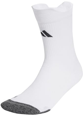 adidas Unisex Football Cushioned Performance Crew Socks, white/black, 10.5-12.5