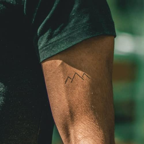 Inkster Tattoo Kleine Bergspitzen| Temporäre Tattoos 2 Wochen | Hautfreundlich & EU-Kosmetikzertifiziert | hochwertige Temporäre Tattoos aus pflanzlichen Inhaltsstoffen | wasserfest