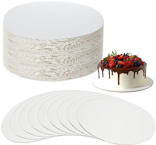 EATHEATY Confezione da 50 tavole rotonde per torte da 30,5 cm, colore bianco, base rotonda in cartone ondulato per uso alimentare, spessore 0,5 cm
