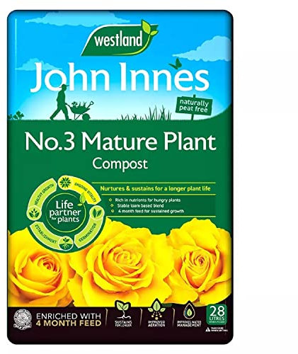 Mature Plant Garden Potting Compost - Peat Free No3 Mature Plant Potting Seedling Compost 28L Bag with Topline Card for Outdoor & Indoor House Plants. Enriched with 4 Month Feed
