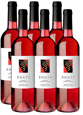Bodega Enate - Rosado Cabernet Sauvignon - Pack de 6 Botellas de 75 cl - Vino Rosado D.O. Somontano - Monovarietal - Afrutado y con Aromas de Arándano, Frambuesa y Pimiento