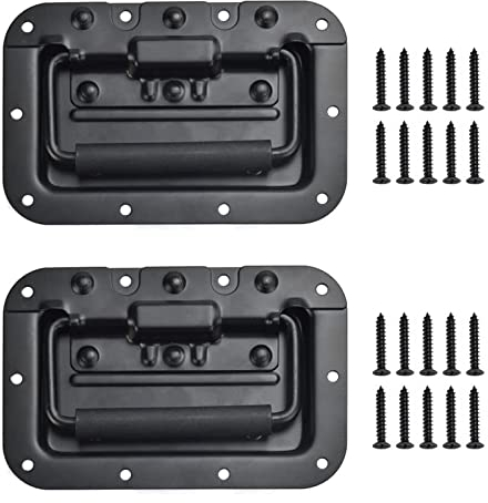2 Pièces Traction Poignée Caisse, Poignées Caisse Pliantes, Poignée de Boîte à, Poignées Traction Ressort, avec Vis pour Boîte à Outils Bagages Equipement