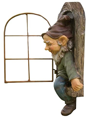 Kasmole Nano da giardino sfacciato, in fuga dai nani delle finestre, regalo divertente per compleanno, festa del papà, festa della mamma, Natale e inaugurazione della casa