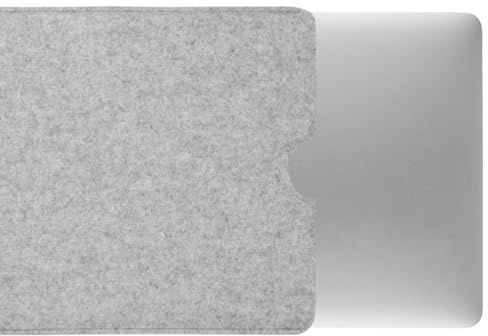 CoverKingz Filz Hülle für MacBook Air 15 / Pro 15 - Notebook Tasche handgefertigt aus Wollfilz - hochwertige Laptophülle aus 100% Schurwolle - Moderne Handmade Filzhülle Case Hellgrau